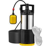 Bomba sumergible Wiltec con interruptor de flotador, 1000 W, bomba para pozos profundos hasta 7 metros de profundidad, bomba de pozo con una altura de bombeo de 30 metros, bomba de agua para agua limp