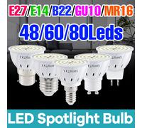 Bombilla de foco LED GU10 E27/E26, bombillas empotradas MR16, lámpara de maíz E14, luz diurna, vela GU5.3, punto de decoración B22, 220V