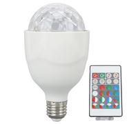 Bombilla de Lámpara de Bola de Discoteca E27, Luz Estroboscópica LED RGB con Control Remoto, Activada por Sonido para Fiesta, Boda, Bar, Iluminación Giratoria Colorida