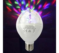BOMBILLA DISCOTECA LED RGB E27 3W MULTICOLOR CON ROTACION 360° Ø8x13cm EDM