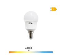 BOMBILLA ESFERICA LED E14 8,5W 950lm 4000K LUZ DIA Ø4,5x8,7cm EDM