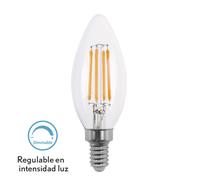Bombilla filamento vela clara 4w regulable e14 10x3,5d 400lm 2700k