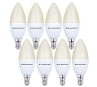 Bombilla LED Blaupunkt Vela, lámpara LED, base de rosca E14, 7W, sustituye de 50W, blanco cálido 2700K, luz amarilla, no regulable, 595 lúmenes, interior exterior, 8 unidades (pack de 8)