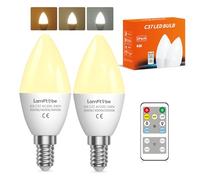 Bombilla LED con Mando a Distancia E14 - Dimmable,3 Temperaturas de Color (Cálido/Frío/Cálido Luminoso),Función Temporizador & Memoria,4W (Equivalente 30-40W) C37 para Lámpara de Noche & Luz Nocturna