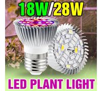 Bombilla LED de 28W E27/E26 para cultivo de plantas, lámpara UV IR de espectro completo, caja de cultivo interior, flores en macetas, iluminación de relleno para cultivo suculento