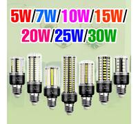 Bombilla LED de 30W E27/E26 lámpara de maíz E14 luces de techo B22 candelabros LED AC 85-265V sin parpadeo para iluminación interior de sala de estar del hogar Cold White