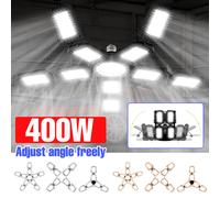 Bombilla LED de 400W E27/E26 lámpara de garaje foco plegable deformación AC100-277V sin parpadeo para el hogar almacén taller sótano