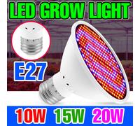 Bombilla LED de cultivo 20W E27 AC220V lámpara de cultivo de espectro completo 110V 10W 15W para cultivo de plantas de frutas y verduras en macetas de interior