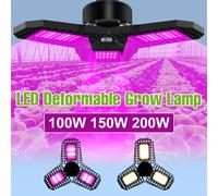 Bombilla LED de espectro completo de 200W E27, luz de relleno plegable para plantas de interior, tienda de campaña con invernadero, lámpara de cultivo hidropónico de flores y verduras 108leds 100W