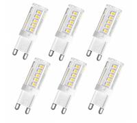 Bombilla LED de Maíz G9 3W Equiv 24W Luz Fría 6000K Sin Parpadeo CRI>80 Alto Brillo Ahorro Energético Dormitorio Salón Cocina Pasillo No Regulable Pack de 6