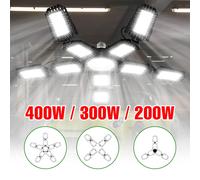 Bombilla LED E27 de 400W para garaje, foco de 220V, lámpara de techo Deformable plegable de 110V para el hogar, almacén, taller, iluminación del sótano