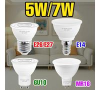 Bombilla LED E27 de 7W AC220V E14, lámpara de techo 5W GU10, foco MR16, bombilla de araña GU5.3 para el hogar, dormitorio, oficina, iluminación suave Warm White