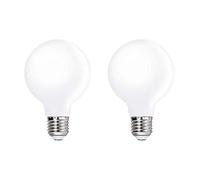Bombilla LED E27 Edison Screw Globe G80 4W, equivalente a 40W, blanco lechoso, 3000K blanco cálido, 400 lúmenes, ángulo de haz de 360 °, no regulable, paquete de 2