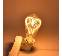 Bombilla LED Filamento LED en forma de corazón Bombilla retro Bombilla vintage E27 4W 2300K 220LM Alta transmitancia de luz Filamento espiral flexible Brillo ajustable Luz cálida 220V(Oro),Bulbo
