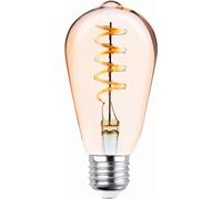 Bombilla LED "Forever Light" de filamento, casquillo E27, modelo ST64, 4W, 230V, 2000K, 250 lúmenes, acabado dorado, estilo vintage