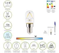 Bombilla led frigorifico rosca e14. 1.5 watt. equivale a 15 watt. 136 lumenes. luz fria (6500º k.)