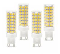 Bombilla LED G9 Luz Fría 6000K 7W/9W/12W Reemplazo Halógeno Ahorro Energético CRI>80 Sin Parpadeo para Dormitorio Salón Cocina Pasillo No Regulable Pack de 4(9W)