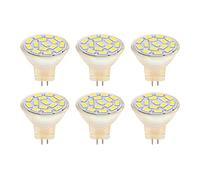 Bombilla LED GU4 de 3,5 cm/1,4 pulgadas, 6 uds., 270LM, 15LED, bombilla de luz MR11, cuentas de lámpara de pista, voltaje de entrada AC12V para museo doméstico Luz calida