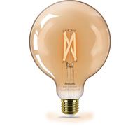 Bombilla LED inteligente de Philips, con filamento, modelo G125, casquillo E27, 640 lúmenes, Wi-Fi/Bluetooth, Wi-Fi 4 (802.11n), 802.11b, 802.11g, LED, E27, G125, 2000 K