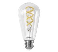 LEDVANCE Bombilla LED inteligente E27 Edison RGB WiFi, filamento de color ambiente, Alexa y Google