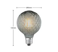 Bombilla LED Lucande E27 G95 4 W 1800 K atenuable, color ahumado