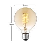 Bombilla LED Lucande E27 G95 4 W 2.700 K atenuable, color ámbar EC:EPREL:1229665