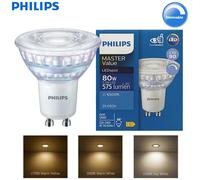 Bombilla LED Philips GU10 PAR16 MASTER Value 5.5W (=80W Halógena) 220-240V 36 ° Foco LED Regulable de Grado Profesional 2700K 3000K 6500K Blanco