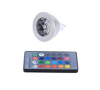Bombilla LED que cambia de color, MR RGB 3W 16 bombillas LED de color con control remoto para barra de hogar 12V-24V