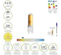 Bombilla led rosca g9. 2.2 watt. equivale a 15 watt. 250 lumenes. luz calida (3000º k.)