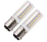 Bombilla Maquina Coser, PYJR Ba15d Doble Bayoneta 5W, Equivalentes A LáMparas HalóGenas De 45W, 400Lm Ac 220V, Blanco FríA 6000K, Non-Dimmable Para Uso En MáQuinas De Coser, FrigoríFicos. (2 Piezas)