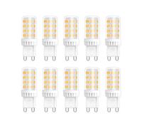 Bombillas G9 LED 5W Luz Cálida 2700K, 450LM, 51 SMD LEDs, 50W Halógena Equivalente, AC 230V, Bombilla LED Casquillo G9 Calida para Lámparas de Mesa, No Regulable, 10 Piezas