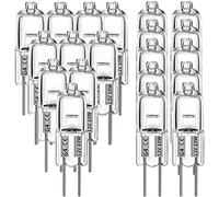 Bombillas halógenas G4, 20 bombillas halógenas de 10 W y 12 V de 2 pines transparentes de cápsula, lámpara de base halógena, luz blanca cálida, luces de señal, iluminación de pista (20 piezas)