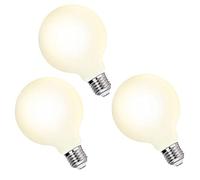 Bombillas Redondas Globo Grandes Bajo Consumo LED Filamento, G95 6W 650Lm Casquillo Edison E27, Luz Calida 3000K para Lampara Colgante de Pared de Pie, No Regulable, 3 Pack de ENUOTEK