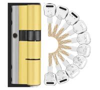 Bombin Cerradura Cerradura de 10 llaves repuesto, cerradura puerta entrada seguridad, cilindro perilla, doble desafiante(A35b35 L70mm)
