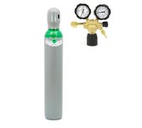 Bombona de gas Argon 5.0 8L 200 Bar con regulador de presión Bestschweissen.de Ar/CO2-10 - Juego de gas de soldadura de alta calidad para soldadura TIG segura