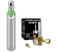 Bombona de gas Argon/CO2 llena de 8 L 1,5 m3 con regulador rotímetro Vogelmann - Juego de bombona soldadora de gas con regulador, cilindro de gas