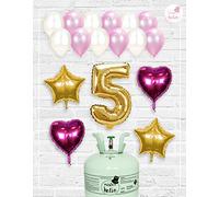 Bombona de Helio Mrhelio+Globos cumpleaños Niña números (Cumple niña 5 años)