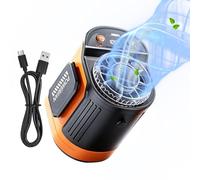 Bomefoi Ventilador De Cintura | Flujo Potente Con Luz 3600 mAh 5 Marchas - Ventilador Personal De Clip Para Camisa,Para Acampar Senderismo Trekking Escalada Caminar Actividad Al Aire Libre