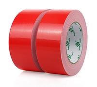 BOMEI PACK 2 Rollos Cinta americana roja de 50 mm x 30 m - Cinta de tela resistente, adhesiva e impermeable de Reparación Profesional y Cinta Gaffer de Tela Superresistente