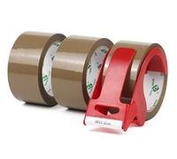 BOMEI PACK 3 Rollos 48mmx66m Marrón Cinta Adhesiva de Embalar para Embalaje de Cajas de Cartón de Envíos y Mudanzas. Precinto para Empaquetados Resistentes (brown)