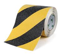 BOMEI Pack cinta antideslizante adhesiva para escaleras, cinta adhesiva de seguridad, cinta adhesiva antideslizante, color amarillo negro, 15 cm x 10 m, 1 rollo, cintas de vertimiento, marcado de