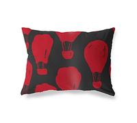 BonaMaison Fundas para Cojínes, Negro Rojo Funda de Almohada para Sofá Coche Silla Oficina Cama Decorativa Moderna Decoración del Hogar, 45x60 Cm - Diseñado y Fabricado en Turquía