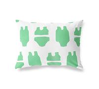BonaMaison Fundas para Cojínes, Verde Petróleo-Blanco Funda de Almohada para Sofá Coche Silla Oficina Cama Decorativa Moderna Decoración del Hogar, 45x60 Cm - Diseñado y Fabricado en Turquía
