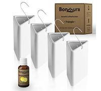 BonAura® Humidificador y calefactor de cerámica, 4 unidades, radiador con gancho, incluye aceite aromático, humidificador de agua con aceite aromático, aroma a cítricos