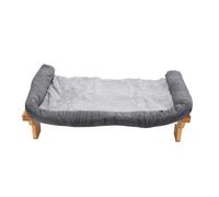 Bonbela Cama con Ventana para Gatos, Estante Flotante Ajustable de Madera | Madera Dura Maciza para Razas Grandes, Funda de Lona Transpirable, Soporte para Marco de Ventana sin Perforación, Cojín