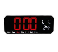 Bonbela Reloj de Pared Digital LED con 3 Alarmas, Pantalla de Temperatura, Atenuación Automática para Dormitorio, Cocina, Oficina, Sala de Estar