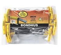 Bondhus 13338 Juego de 10 hexagonal t-handles, tamaños 3/32 - 3/8-inch