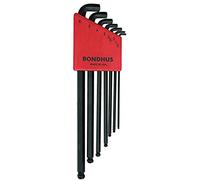 Bondhus 16592 SBLX7M Juego de llaves allen acodadas, punta de bola, sistema métrico, 7 piezas