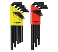 Bondhus DoublePK 22199 - Llave hexagonal en L, longitud larga, 12137 de 0,050-3/8 pulgadas y 12199 de 1,5-10 mm, multicolor, talla única