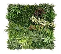 Bonerva Jardín Vertical Artificial Bahamas 3m², Pack 3 Paneles 100x100 cm, Muro Vegetal Verde Decorativo con Protección UV Interior Exterior
